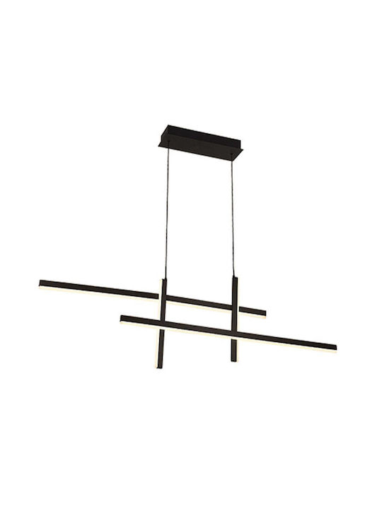 Zambelis Lights Μοντέρνο Κρεμαστό Φωτιστικό Ράγα με Ενσωματωμένο LED σε Μαύρο Χρώμα 22023